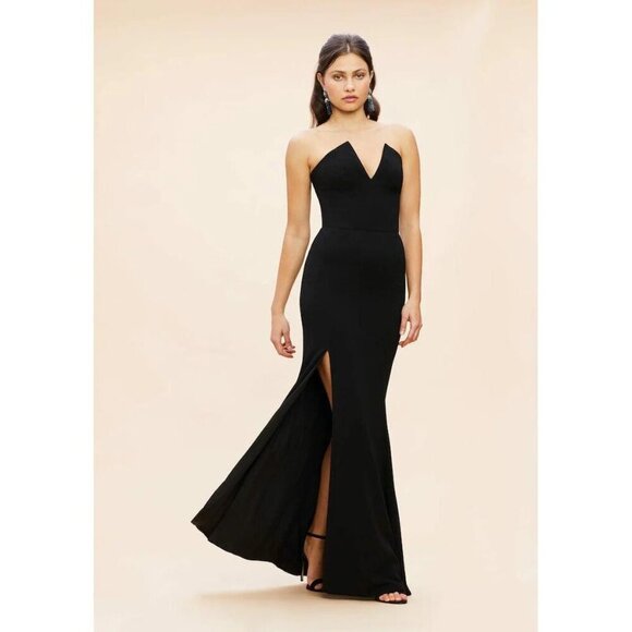 Dress the Population Dresses & Skirts - DRESS THE POPULATION Fernanda Strapless Evening Gown in Black Size Large